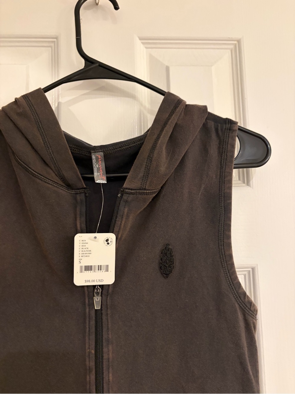 Free People Movement Hot Shot Hooded Skortsy Dress Washed Black NWT Small - Picture 2 of 11